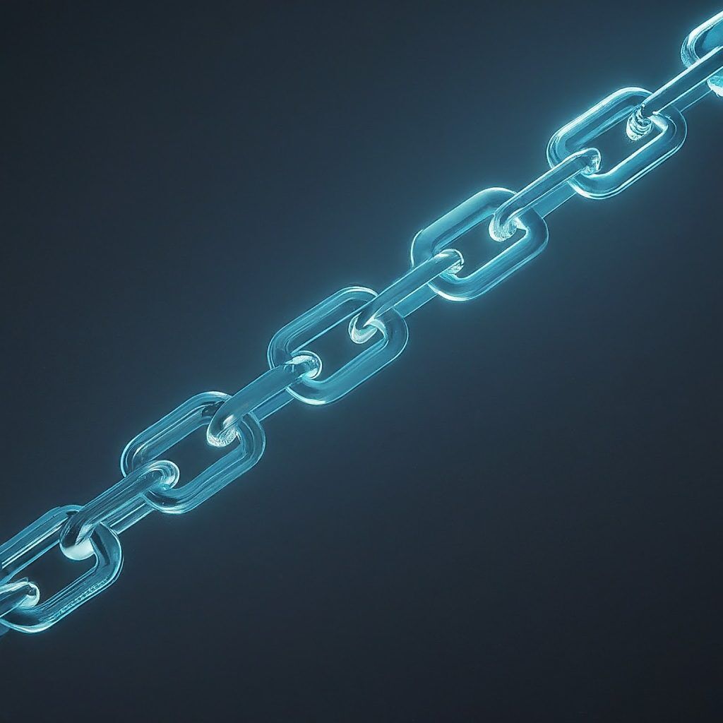 Crypto Blockchain imagined as a literal chain